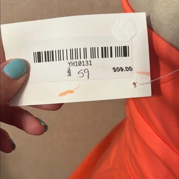 Orange Ruched Strapless Cocktail Dress - Picture 4 of 4